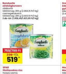 Interspar Bonduelle zöldségkonzerv ajánlat