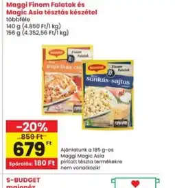 Interspar Maggi Finom Falatok és Magic Asia tésztás készétel ajánlat