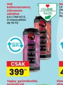 Interspar Hell koffeintartalmú, szénsavas üdítőital ajánlat