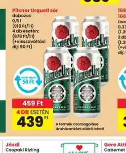 Interspar Pilsner Urquell sör ajánlat
