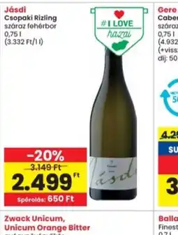 Interspar Jásdi Csopaki Rizling ajánlat