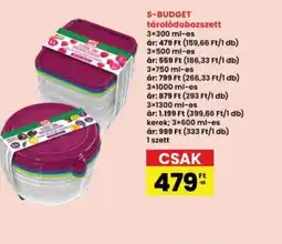 Interspar S-Budget tároldobozszett ajánlat