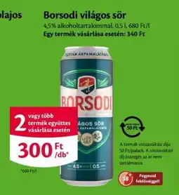 EcoFamily BORSODI Világos sör ajánlat