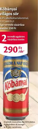 EcoFamily KŐBÁNYAI Világos sör ajánlat