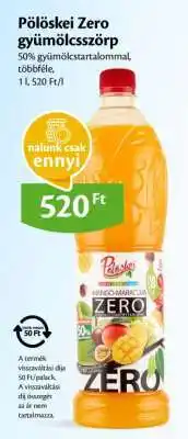 EcoFamily Pölöskei Zero gyümölcsszörp ajánlat