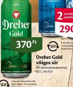 EcoFamily DREHER Gold világos sör ajánlat