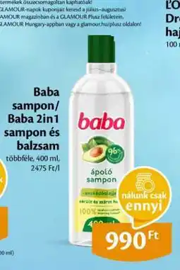 EcoFamily Baba sampon/Baba 2in1 sampon és balzsam ajánlat