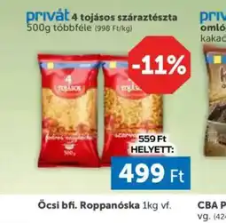 PRIVÁT Privát 4 tojásos száraztészta ajánlat