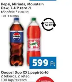 PRIVÁT Pepsi, Mirinda, Mountain Dew, 7-UP zero ajánlat