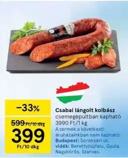 Tesco CSABAI Lángolt kolbász ajánlat
