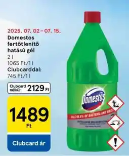 Tesco Domestos fertőtlenítő hatású gél ajánlat