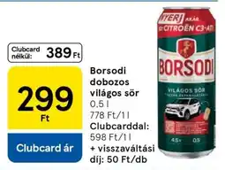 Tesco Borsodi dobozos világos sör ajánlat