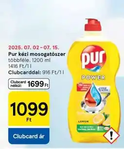 Tesco Pur kézi mosogatószer ajánlat