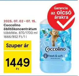 Tesco Coccolino öblítőkoncentrátum ajánlat