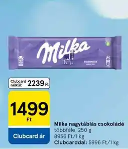 Tesco Milka nagytáblás csokoládé ajánlat
