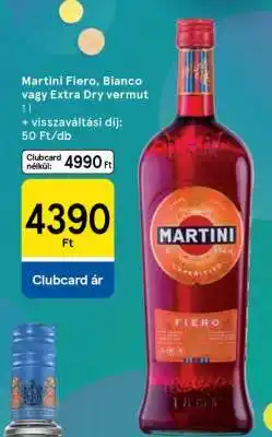 Tesco Martini Fiero, Bianco vagy Extra Dry vermut 1l ajánlat