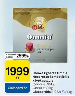 Tesco Douwe Egberts Omnia Nespresso Kompatibilis Kávékapszula ajánlat