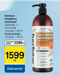 Tesco HERBOW FOLYÉKONY MOSÓSZER ajánlat
