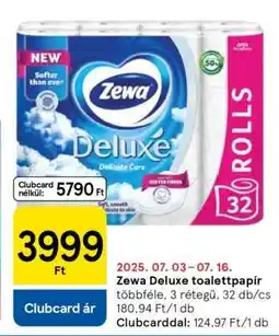 Tesco Zewa Deluxe toalettpapír ajánlat