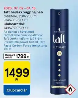 Tesco Taft hajlakk vagy hajhab ajánlat