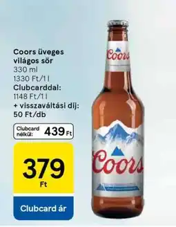 Tesco Coors üveges világos sör ajánlat