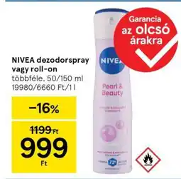 Tesco NIVEA dezodorspray vagy roll-on ajánlat