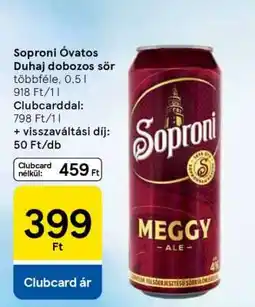 Tesco Soproni Óvatos Duhaj dobozos sör ajánlat