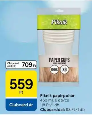 Tesco Piknik papírpohár ajánlat