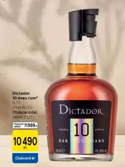 Tesco Dictador 10 éves rum ajánlat
