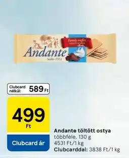 Tesco Andante töltött ostya ajánlat