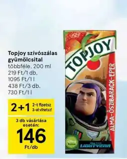 Tesco Topjoy szívószálas gyümölcslé ajánlat