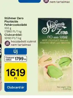 Stühmer Zero Pisztáciás Fehércsokoládé