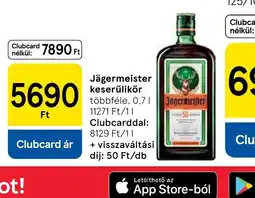 Tesco J díj: 50 Ft/dbgermeister keserűlikőr ajánlat