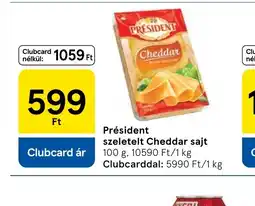 Tesco Président szeletelt Cheddar sajt ajánlat