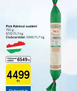 Tesco Pick Rákczi szalámi ajánlat