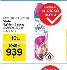 Tesco Glade légfrissítő spray ajánlat