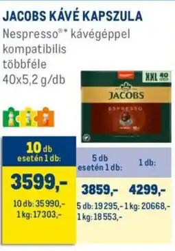 Metro Jacobs kávé kapszula ajánlat