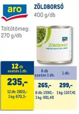 Metro Aro zöldborsó ajánlat