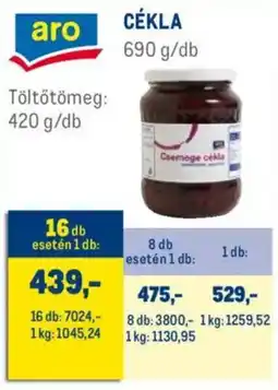 Metro Aro cékla ajánlat