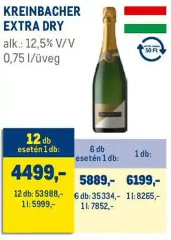 Metro Kreinbacher Extra Dry ajánlat