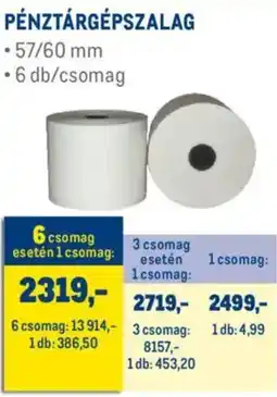 Metro Pénztárgépszalag ajánlat