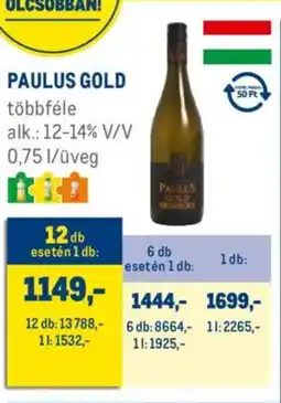 Metro Paulus Gold ajánlat