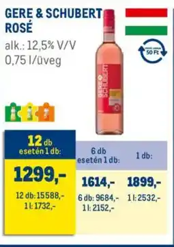 Metro Gere & Schubert Rosé ajánlat