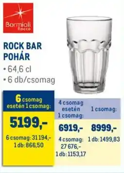 Metro Bormioli Rock Bar pohár ajánlat
