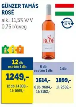Metro Günzer Tamás Rosé ajánlat