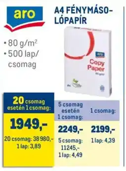 Metro Aro A4 fénymáso-lópapír ajánlat