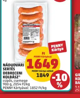 PENNY Nádudvari Sertés Debreceni Kolbász ajánlat