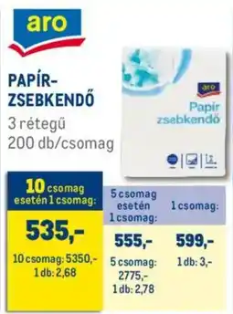 Metro Aro papír zsebkendő ajánlat