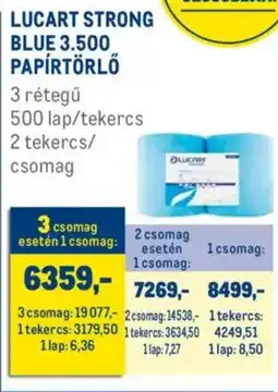 Metro LUCART STRONG BLUE 3.500 PAPÍRTÖRLŐ ajánlat