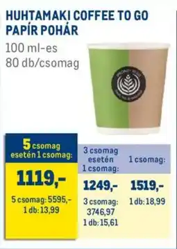 Metro Huhtamaki Coffee to Go papír pohár ajánlat